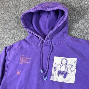 One Piece Hoodie Mens L Purple NICO ROBIN Crunchyroll Anime Pullover